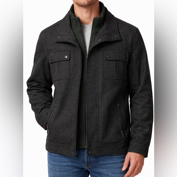 Michael Kors Men's Field Jacket Coat Dark Gray Quilted Lined Size XL - Picture 8 of 8